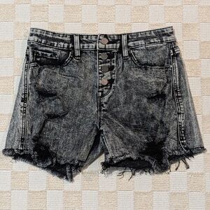 Altar'd State Charcoal Acid Wash Raw Hem Cutoff Jean Shorts  Size Small